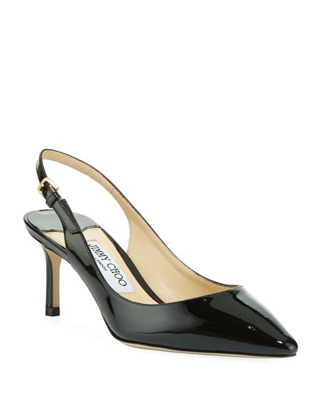 Patent leather slingback pumps 